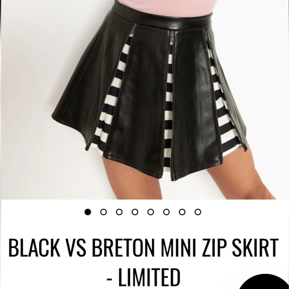 NWT BlackMilk Beetlejuice Black vs Breton Mini Zip skirt Sz 12